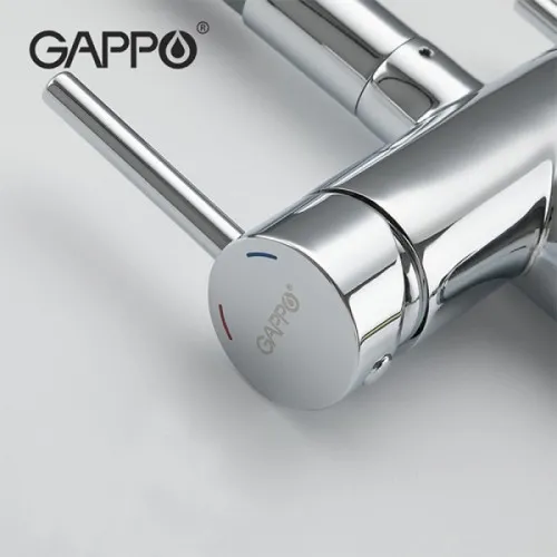 Змішувач для кухні на дві води GAPPO G4398-30 з гнучким виливом, сірий/хром Фото - 3