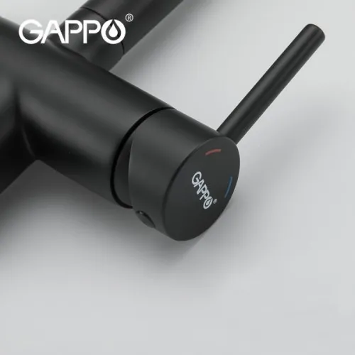 Смеситель для кухни на две воды GAPPO G4398-36 с гибким изливом, черный Фото - 3