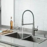 Змішувач для кухні GAPPO G4398-55 з гнучким виливом, 2 режими, сірий Фото - 1