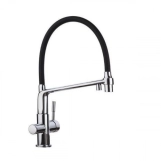 Смеситель для кухни на две воды GAPPO G4398-7 с гибким изливом, черный/хром
