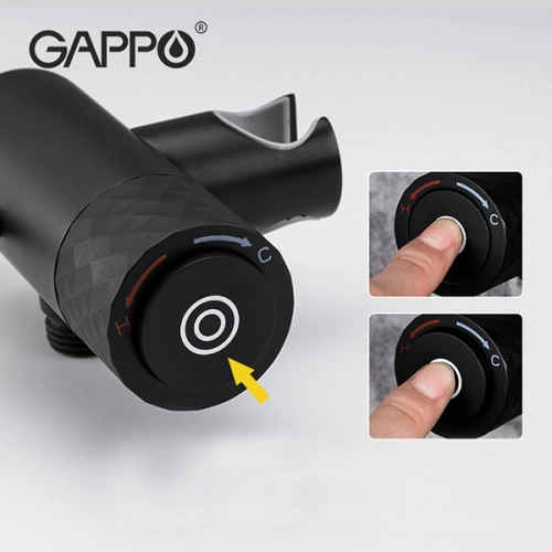 Гигиенический душ GAPPO G7288-6 с крючком, черный Фото - 2