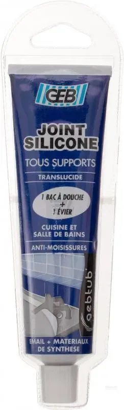 Силикон белый GEB SILICONE TOUS SUPPORTS 100 мл (антиплесень, высокая адгезия, без запаха) (590605)
