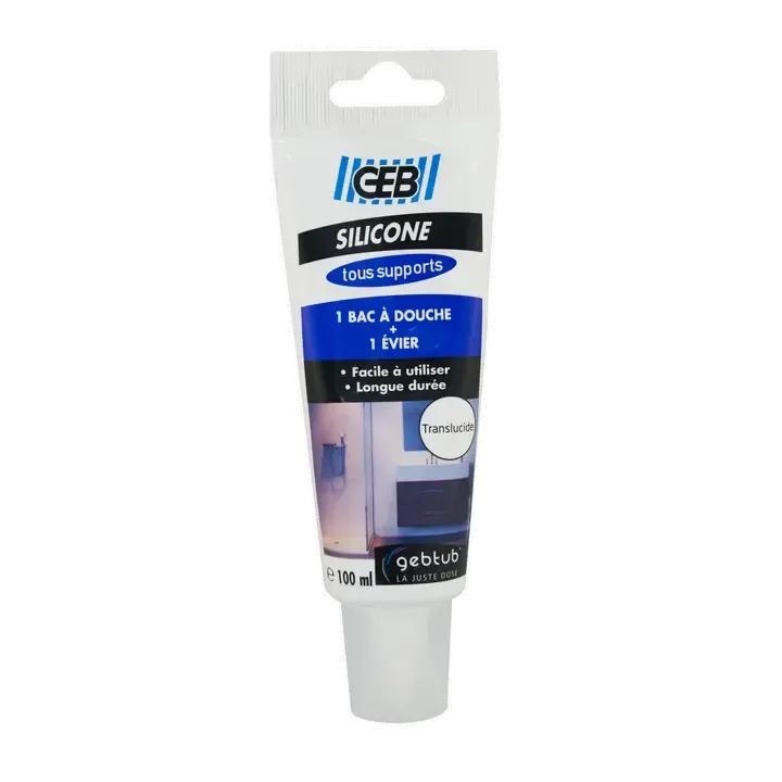 Силикон прозрачный GEB SILICONE TOUS SUPPORTS 100 мл (антиплесень, высокая адгезия, без запаха) (590610)