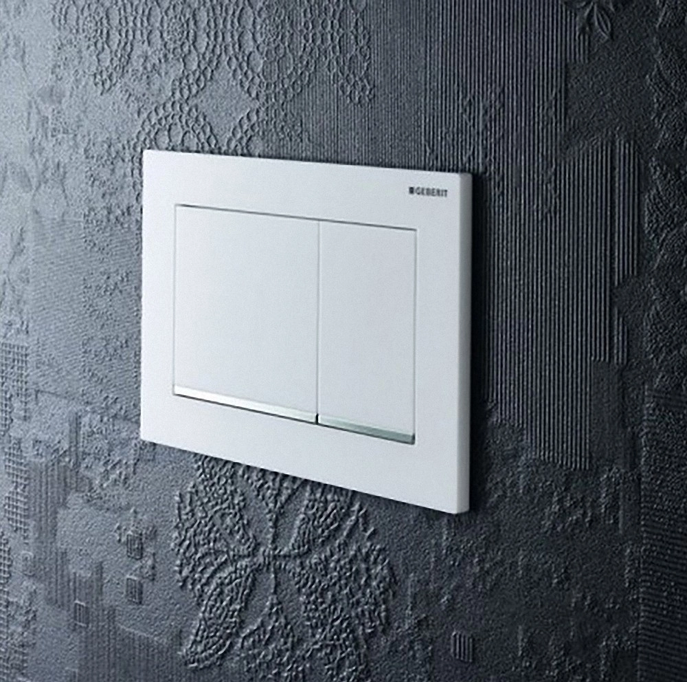 Клавиша смыва Geberit Sigma20 square 115.883.JT.1 белый мат/хром глянец Фото - 1