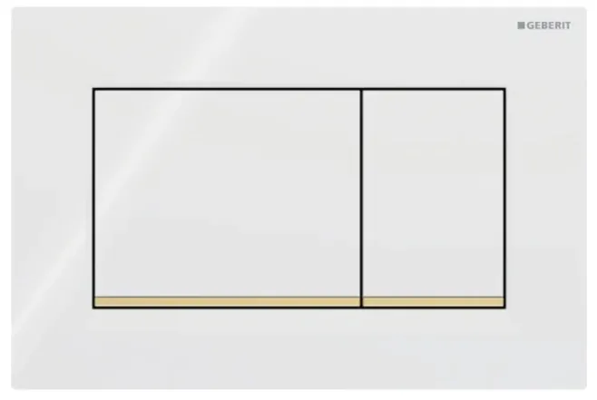 Клавиша смыва Geberit Sigma30 square 115.883.KK.1 белый/позолота