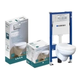 Инсталляция Geberit Duofix PRO 20 118.315.21.2 + унитаз Idol с сиденьем + клавиша Delta 20 хром Фото - 1