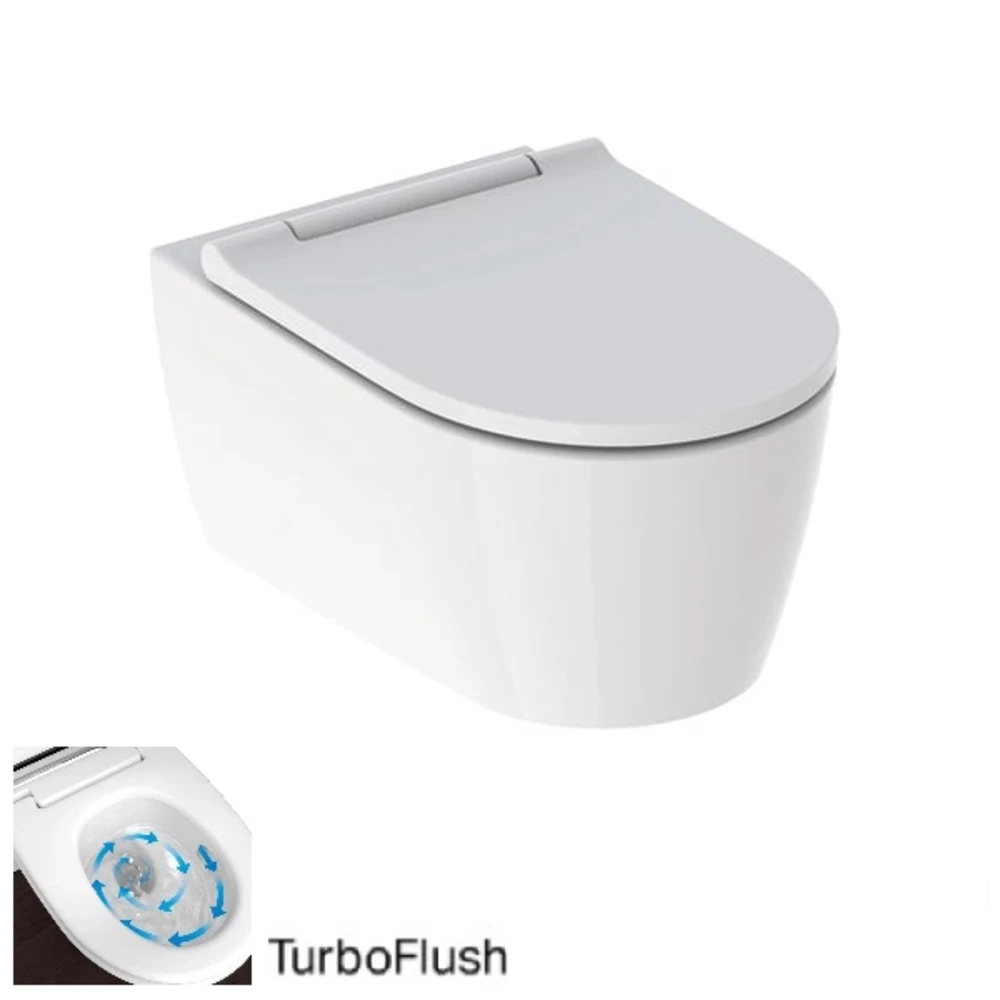 Унітаз підвісний Geberit ONE, TurboFlush із сидінням Soft Close, декоративна накладка біла (500.201.01.1) Фото - 1