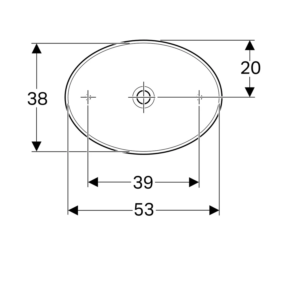 Раковина Geberit VariForm на стільницю 55х40см (500.771.01.2) Фото - 1