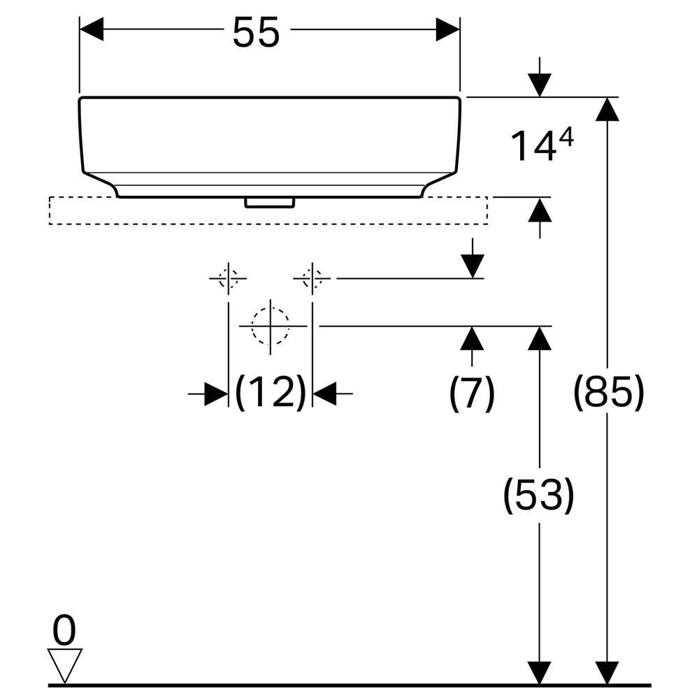 Раковина Geberit VariForm на стільницю 55х40см (500.771.01.2) Фото - 3