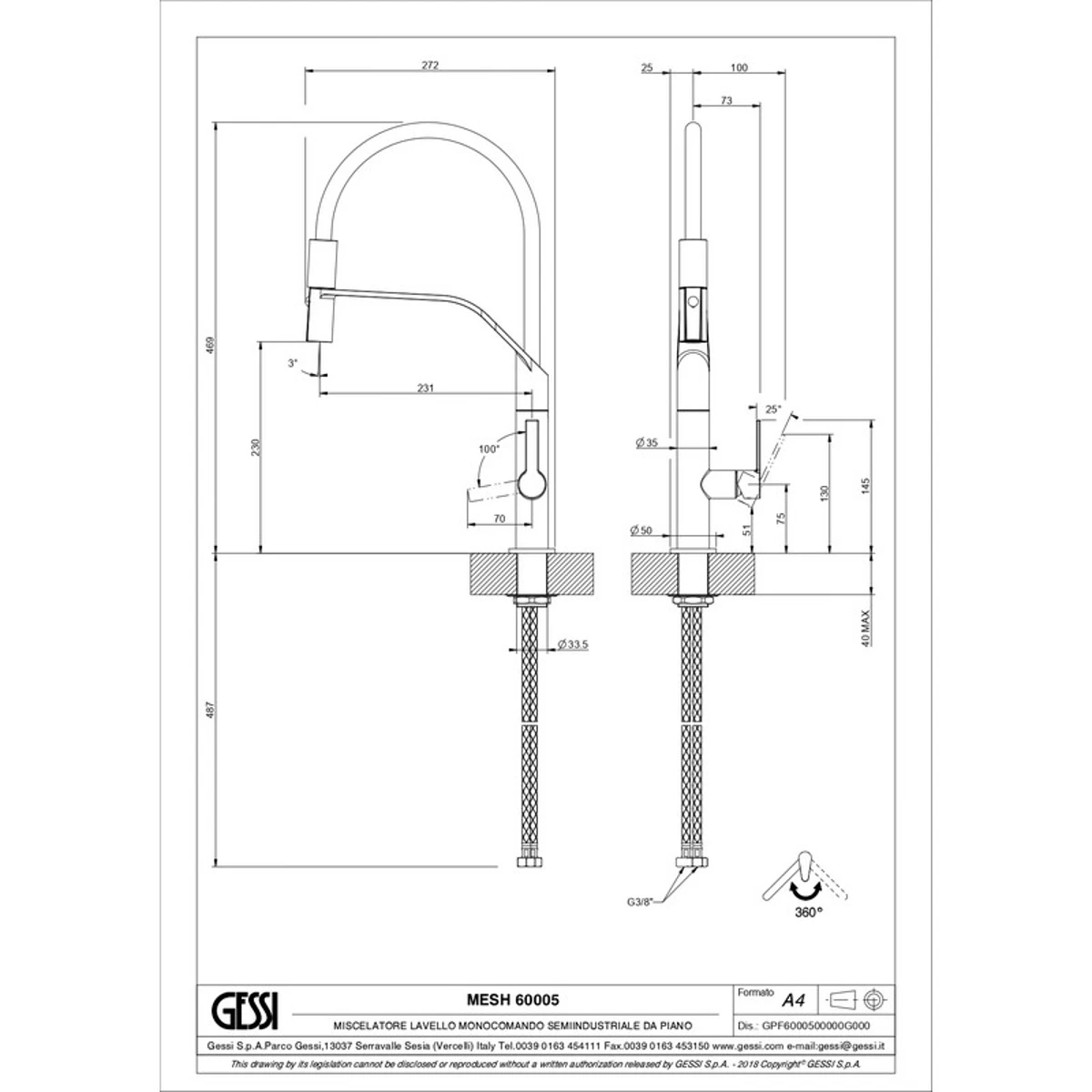 Змішувач для кухні Gessi Mesh, Finox/Matt Black (60005599) Фото - 1