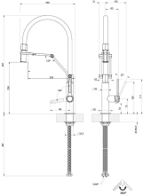 Змішувач для кухні Gessi Officine Gessi, Black Metal Brushed PVD (60055707) Фото - 1