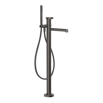 Смеситель для ванны Gessi Anello, напольный, внешняя часть, Black Metal Brushed PVD (63328707)