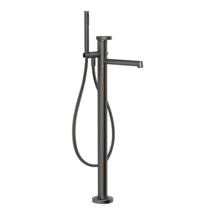 Змішувач для ванни Gessi Anello, підлоговий, зовнішня частина, Black Metal Bruched PVD (63328707)