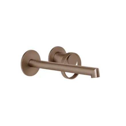 Смеситель для умывальника Gessi Anello, настенный, длинный излив, внешняя часть, Copper Bruched PVD (63383708)