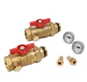 Комплект кранів для приєднання колекторів GIACOMINI Ду25 (внутрішня-зовнішня різьба), з термометрами (R259SX077)