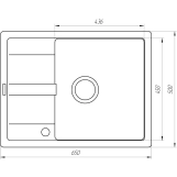 Гранітна мийка Globus Lux ONE графіт 650х500мм-А0001 Фото - 5