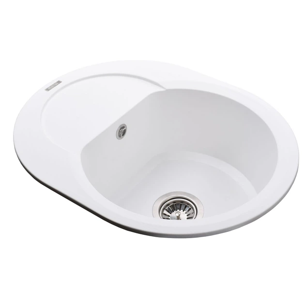 Гранітна мийка Globus Lux MORAINE білий 600х470мм-А0007 Фото - 3