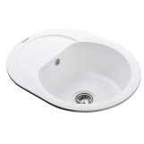 Гранітна мийка Globus Lux MORAINE білий 600х470мм-А0007 Фото - 3