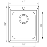 Гранитная мойка Globus Lux LAMA песчаный 410х500мм-А0004 Фото - 3