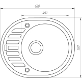 Гранитная мойка Globus Lux ARNO серый камень 620x500мм-А0005 Фото - 3