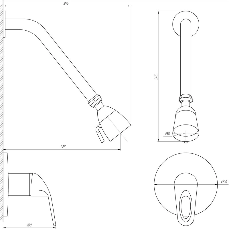Змішувач для душу Globus Lux SENA GLS-0105S Фото - 1