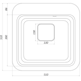 Гранітна мийка Globus Lux BARBORA чорний металік 510х510мм-А0001 Фото - 6