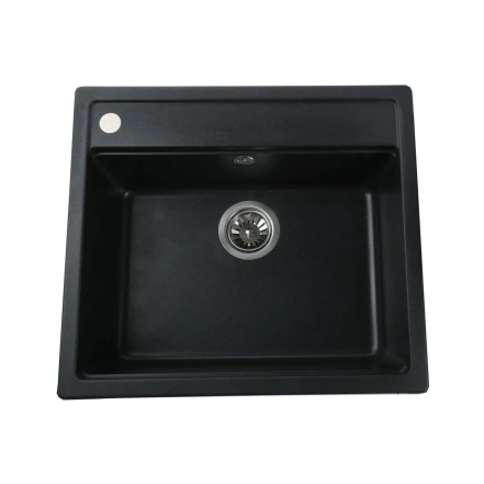 Гранитная мойка Globus Lux VOLTA черный металлик 570х510мм-А0001