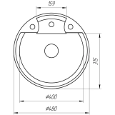 Гранитная мойка Globus Lux GURON миндаль 480мм-А0008 Фото - 4