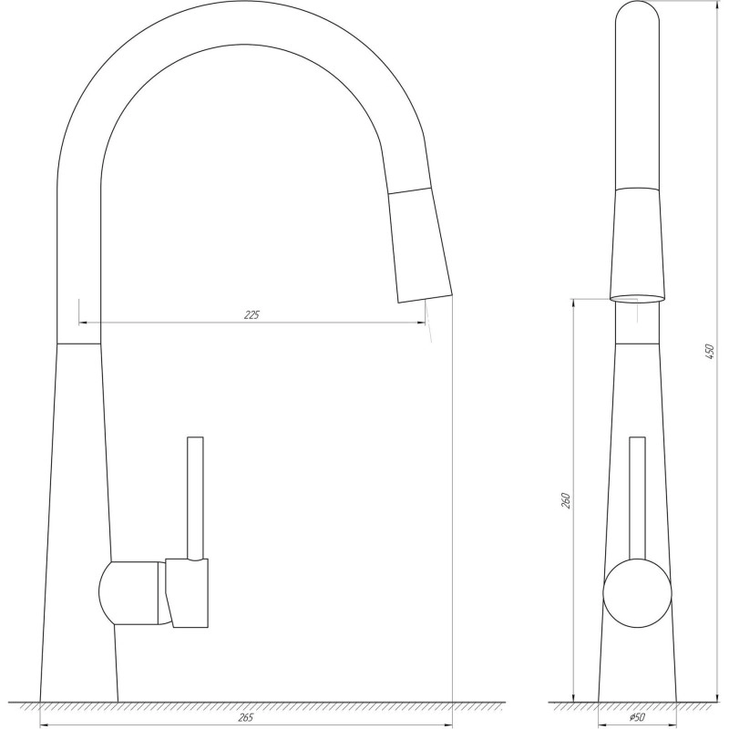 Змішувач для кухні Globus Lux LAZER GLLR-1033-StSTEEL Фото - 1