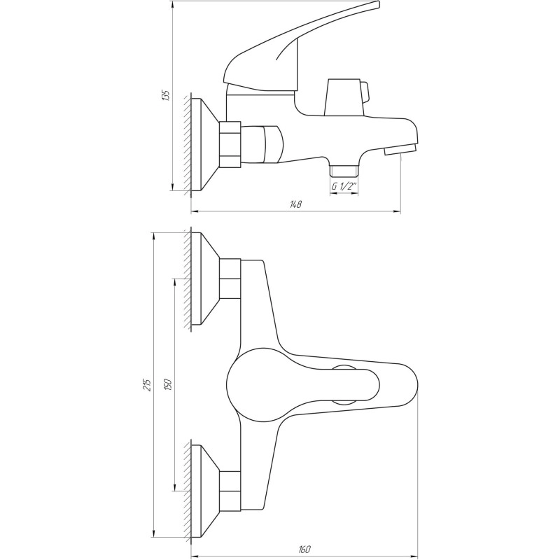 Змішувач для ванни Globus Lux Solly GLSO-0102N Фото - 1