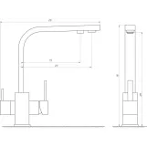 Змішувач для кухні під осмос Globus Lux LAZER GLLR-0111-8-STSTEEL Фото - 1
