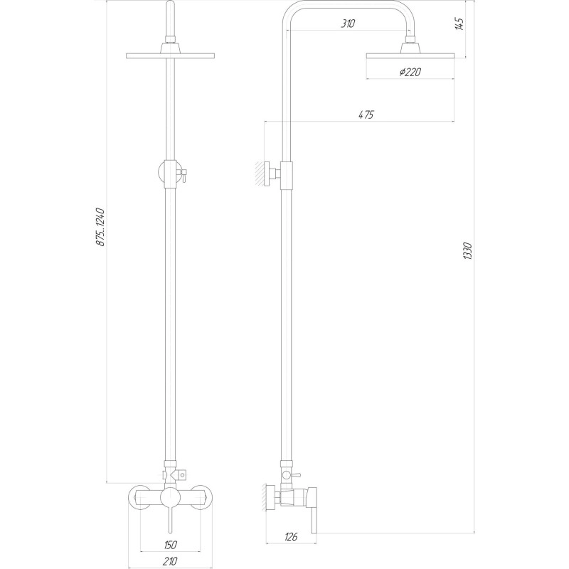 Душевая система Globus Lux LAZER DS-007A Фото - 1