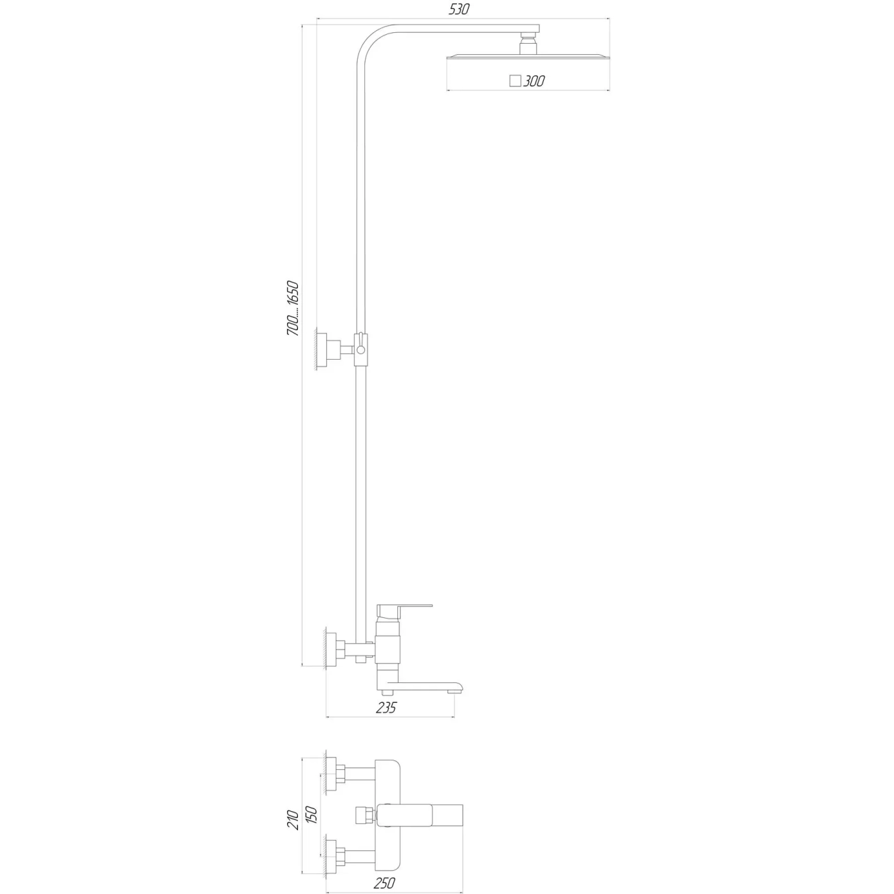 Душова система Globus Lux MILANO VAN-GLM-0007  Фото - 4