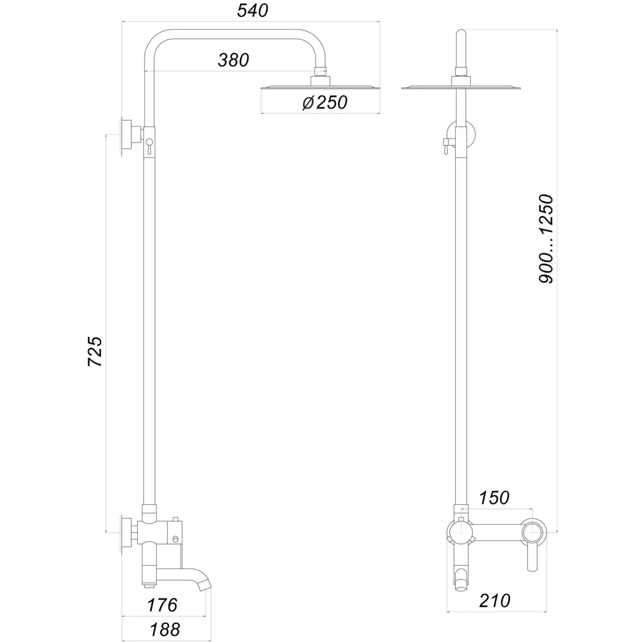 Душевая система Globus Lux WIEN SBT2-SH-02 Фото - 4