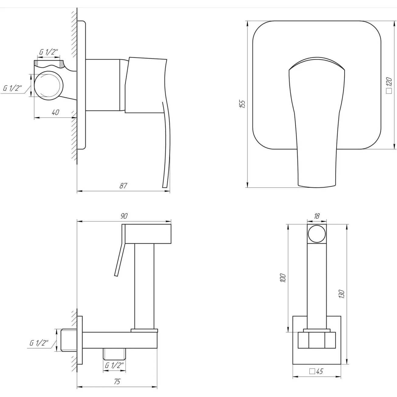 Змішувач гігієнічний Globus Lux Queensland GLQU-0110-Q Фото - 3