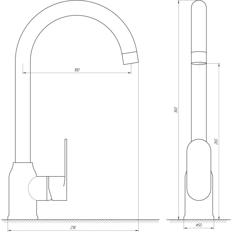 Змішувач для кухні Globus Lux Ontario GLO-0203S-BB Фото - 1