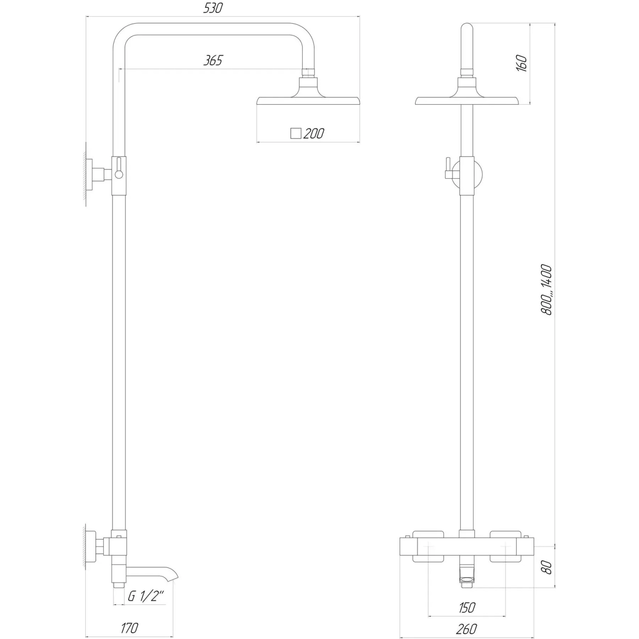 Душова система Globus Lux Termostatic Q GLM-0041T Фото - 4
