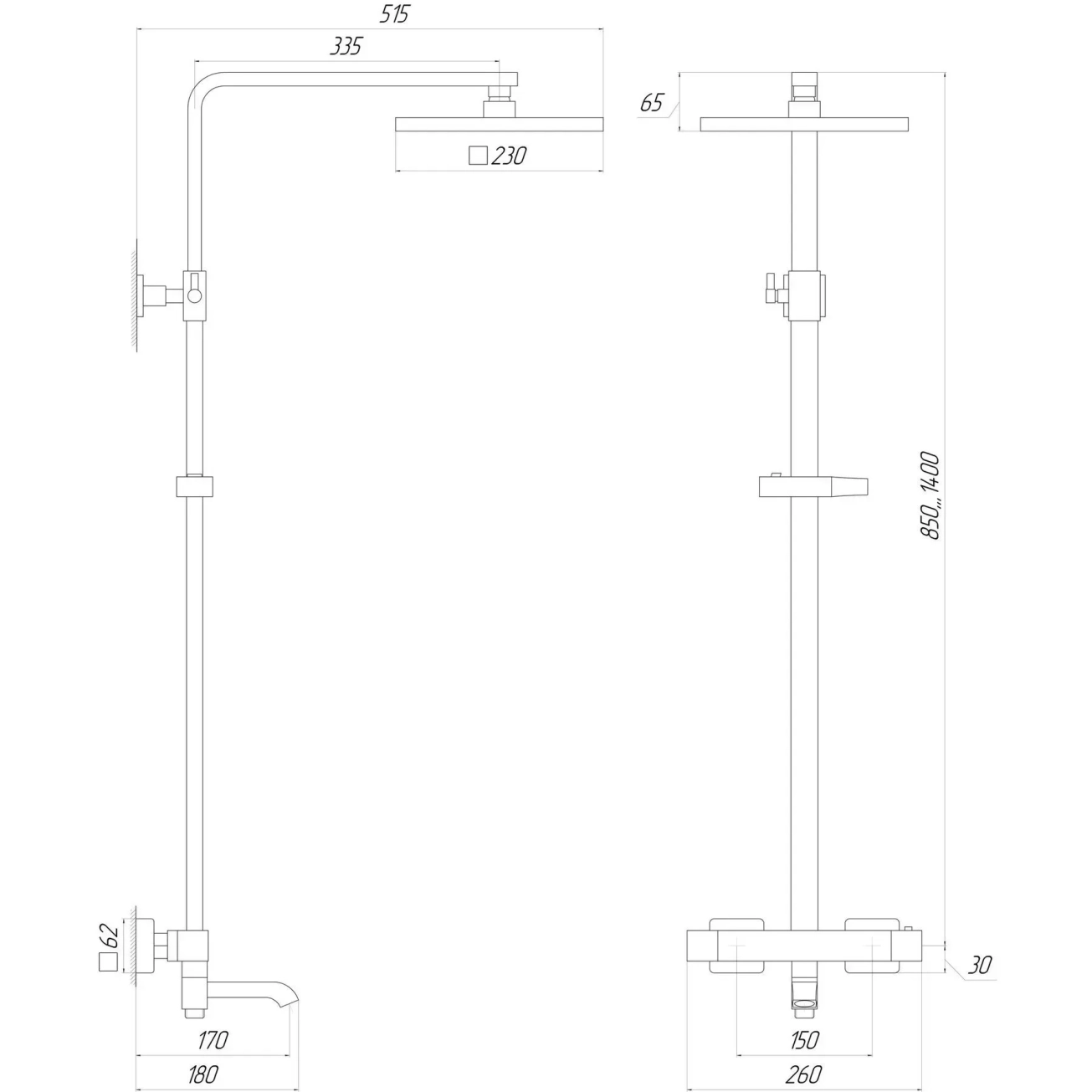 Душова система Globus Lux Termostatic Q VAN-GLQ-0041T-BB Фото - 4