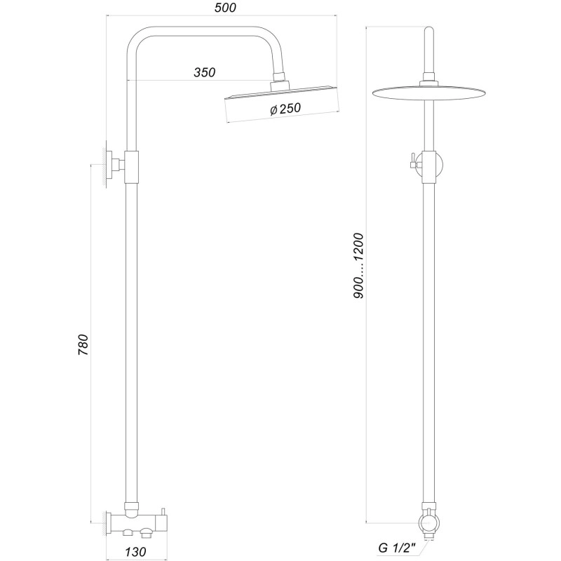 Душова колона Globus Lux ALPEN SB-BAR-0101 Фото - 1