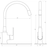 Змішувач для кухні Globus Lux Laguna GLA-0203SL-SB Фото - 1