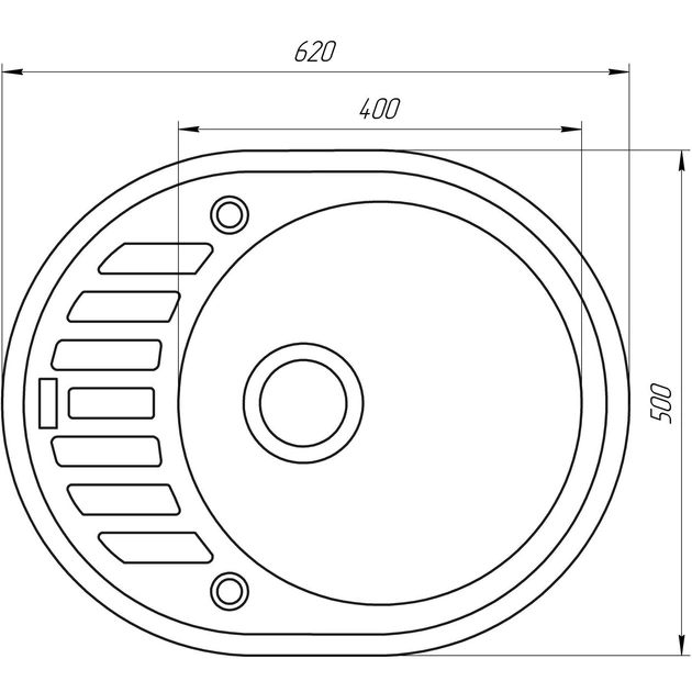 Гранитная мойка Globus Lux ARNO черный 620х500мм-А0002 Фото - 3