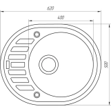 Гранітна мийка Globus Lux ARNO піщаний 620х500мм-А0004 Фото - 4