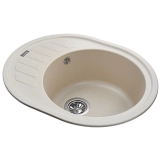Гранітна мийка Globus Lux ARNO слонова кiстка 620х500 Фото - 1
