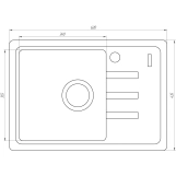Гранітна мийка Globus Lux MONO мигдаль 620х435мм-А0008 Фото - 2