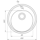 Гранітна мийка Globus Lux MARTIN піщаний 510мм-А0004 Фото - 3