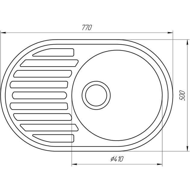 Гранітна мийка Globus Lux OHARA слонова кiстка 770х500мм-А0005 Фото - 3