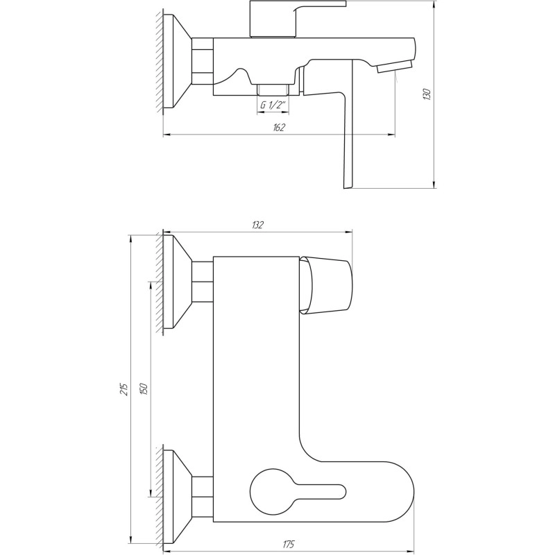 Змішувач для ванни Globus Lux Laguna GLA-0102N-10-BB Фото - 1