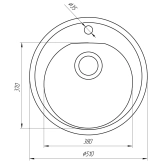 Гранітна мийка Globus Lux MARTIN сірий камiнь 510мм-А0005 Фото - 4