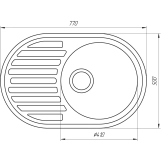 Гранитная мойка Globus Lux OHARA белый 770х500мм-А0007 Фото - 5