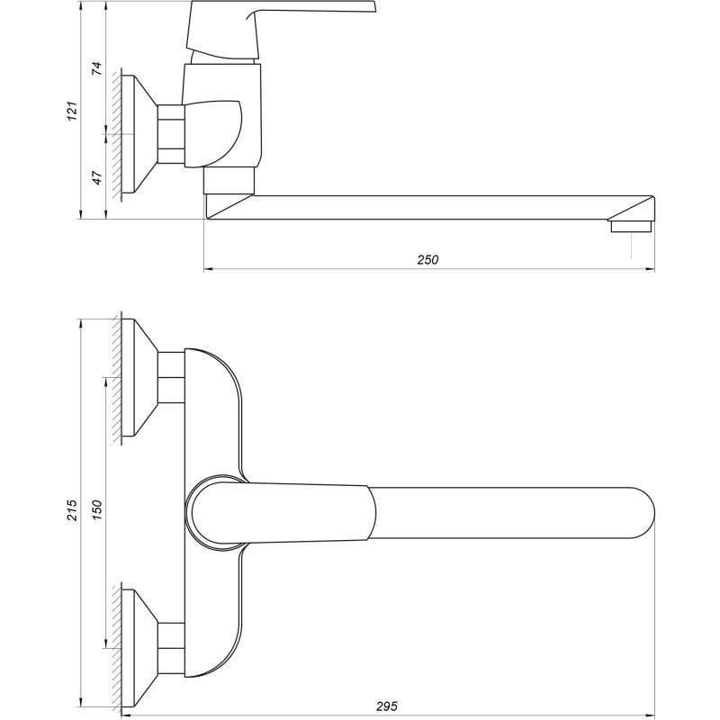 Змішувач для кухні зі стіни Globus Lux Laguna GLA-0104 Фото - 1
